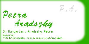 petra aradszky business card